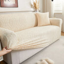 3D Baroque Floral Stretch Sofa Cover Elastic Polar Fleece Couch Slipcover with Straps by Slipcover KAS™
