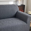3D Baroque Floral Stretch Sofa Cover Elastic Polar Fleece Couch Slipcover with Straps by Slipcover KAS™
