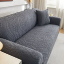 3D Baroque Floral Stretch Sofa Cover Elastic Polar Fleece Couch Slipcover with Straps by Slipcover KAS™