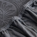 3D Baroque Floral Stretch Sofa Cover Elastic Polar Fleece Couch Slipcover with Straps by Slipcover KAS™