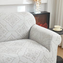 3D Damask Jacquard Stretch Sofa Cover Thick Polar Fleece Couch Slipcover with Straps by Slipcover KAS™
