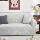 3D Damask Jacquard Stretch Sofa Cover Thick Polar Fleece Couch Slipcover with Straps by Slipcover KAS™