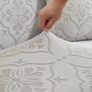 3D Damask Jacquard Stretch Sofa Cover Thick Polar Fleece Couch Slipcover with Straps by Slipcover KAS™