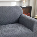 3D Damask Jacquard Stretch Sofa Cover Thick Polar Fleece Couch Slipcover with Straps by Slipcover KAS™