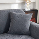 3D Damask Jacquard Stretch Sofa Cover Thick Polar Fleece Couch Slipcover with Straps by Slipcover KAS™