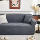 3D Damask Jacquard Stretch Sofa Cover Thick Polar Fleece Couch Slipcover with Straps by Slipcover KAS™