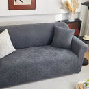 3D Damask Jacquard Stretch Sofa Cover Thick Polar Fleece Couch Slipcover with Straps by Slipcover KAS™