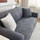 3D Damask Jacquard Stretch Sofa Cover Thick Polar Fleece Couch Slipcover with Straps by Slipcover KAS™