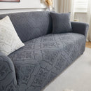3D Damask Jacquard Stretch Sofa Cover Thick Polar Fleece Couch Slipcover with Straps by Slipcover KAS™