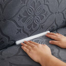 3D Damask Jacquard Stretch Sofa Cover Thick Polar Fleece Couch Slipcover with Straps by Slipcover KAS™