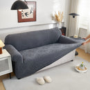 3D Damask Jacquard Stretch Sofa Cover Thick Polar Fleece Couch Slipcover with Straps by Slipcover KAS™