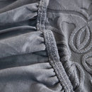 3D Damask Jacquard Stretch Sofa Cover Thick Polar Fleece Couch Slipcover with Straps by Slipcover KAS™