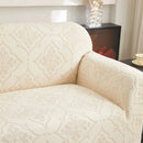 3D Damask Jacquard Stretch Sofa Cover Thick Polar Fleece Couch Slipcover with Straps by Slipcover KAS™