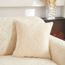 3D Damask Jacquard Stretch Sofa Cover Thick Polar Fleece Couch Slipcover with Straps by Slipcover KAS™