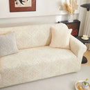 3D Damask Jacquard Stretch Sofa Cover Thick Polar Fleece Couch Slipcover with Straps by Slipcover KAS™
