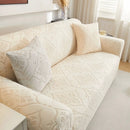 3D Damask Jacquard Stretch Sofa Cover Thick Polar Fleece Couch Slipcover with Straps by Slipcover KAS™