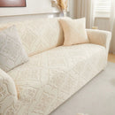 3D Damask Jacquard Stretch Sofa Cover Thick Polar Fleece Couch Slipcover with Straps by Slipcover KAS™