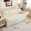 3D Damask Jacquard Stretch Sofa Cover Thick Polar Fleece Couch Slipcover with Straps by Slipcover KAS™