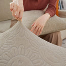 Sunflower Jacquard Fleece Stretchable Cushion Cover, Non-Slip Furniture Covers for Pets, L Shaped Couch Cushion Covers by Slipcover KAS™