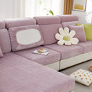 Chenille Cushion Covers for 1/2/3/4 Seater Sofas and L-shaped Couches, Furniture Covers for Pets