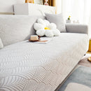 3D Leaves Jacquard Couch Slipcovers Non-Slip Cozy Stretchy Couch Covers for Sectional by Slipcover KAS™
