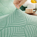 3D Leaves Jacquard Couch Slipcovers Non-Slip Cozy Stretchy Couch Covers for Sectional by Slipcover KAS™