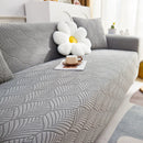 3D Leaves Jacquard Couch Slipcovers Non-Slip Cozy Stretchy Couch Covers for Sectional by Slipcover KAS™