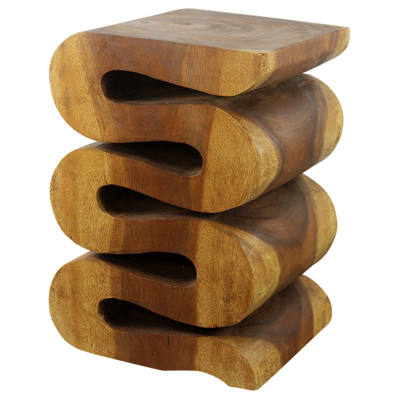 Haussmann® Wood Wave Verve Accent Snake Table 12 x14 x 20 in H Oak Oil