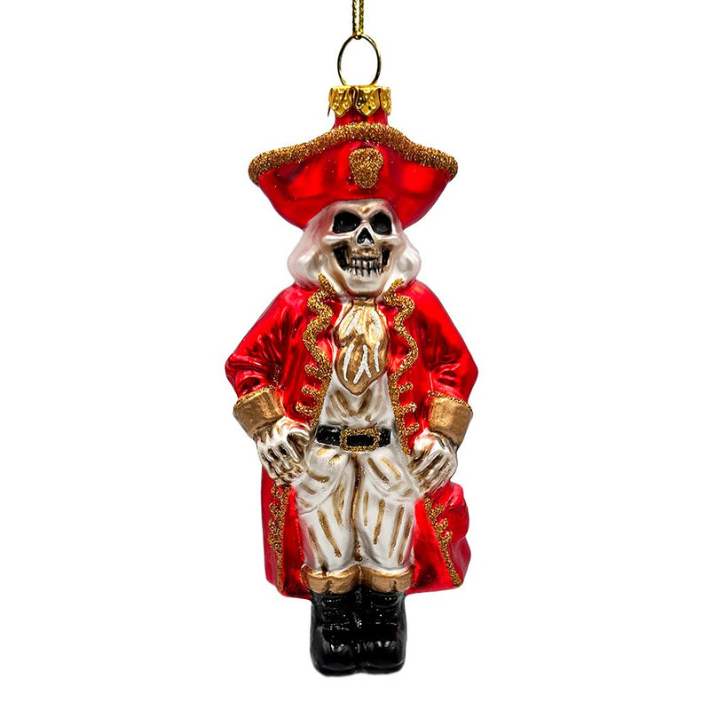 Spooky Pirate of the High Seas Glass Ornament, Creepy Halloween Tree Decoration