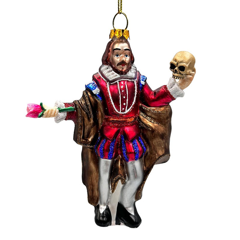 (Pre-Order) The Melancholy Prince William Shakespeare Glass Ornament, Unique Renaissance Italy Christmas Decor