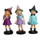 Mystical Victorian Witch Sisters Set of Three Figurines, Enchanted 6" Statues for a Bewitching Halloween Tabletop Display