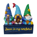 Nautical Themed Religious Gnome Figurine, Jesus is my Anchor 6" Beach House Statue