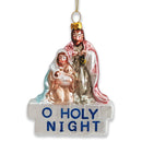 Oh Holy Night Nativity Scene Glass Christmas Ornament, Jesus and Mary