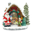 Santa's Workshop Delight Figurine, 10" Christmas Station with Elves