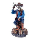 Western Skeleton Gunslinger Statue Figurine, 10" Gothic Cowboy Wild West Home Decor
