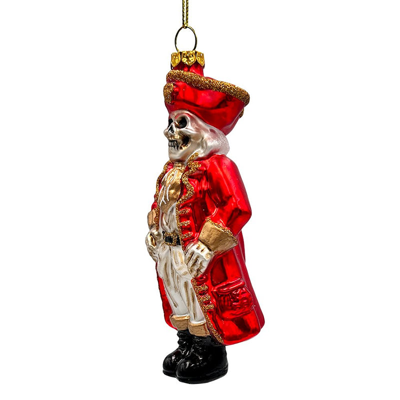 Spooky Pirate of the High Seas Glass Ornament, Creepy Halloween Tree Decoration