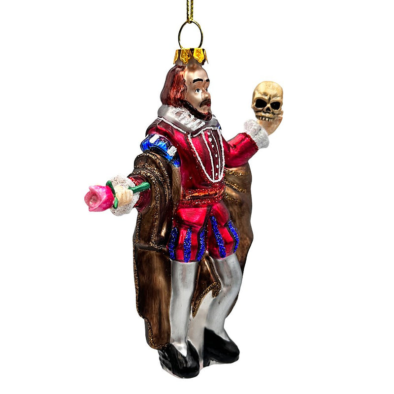 (Pre-Order) The Melancholy Prince William Shakespeare Glass Ornament, Unique Renaissance Italy Christmas Decor