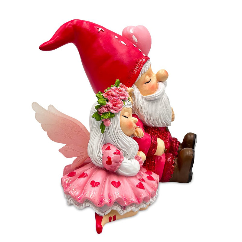 Whimsical Love Story Gnome Couple Small Figurine, 4" Cute and Small Valentine's Day Gift Mini Statue