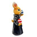 Covert Carrot Collector Funny Bunny Agent Figurine, 7" Dueling Easter Rabbit Garden Statue