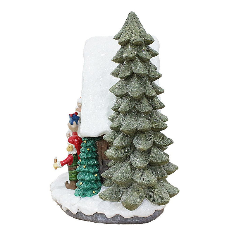 Santa's Workshop Delight Figurine, 10" Christmas Station with Elves