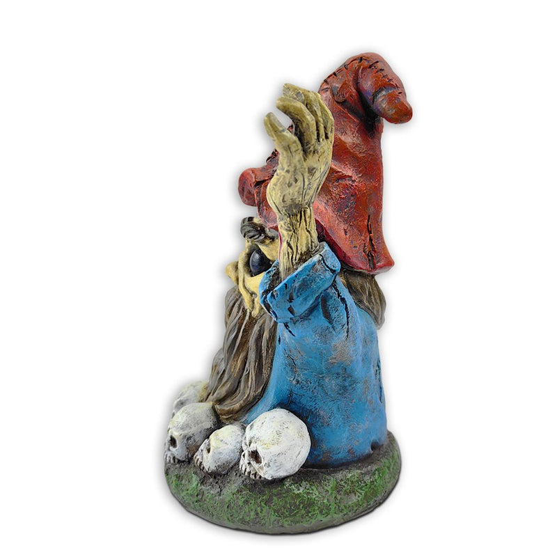 Zombie Gnome Garden Statue, 8" Outdoor Halloween Figurine Yard Decoration