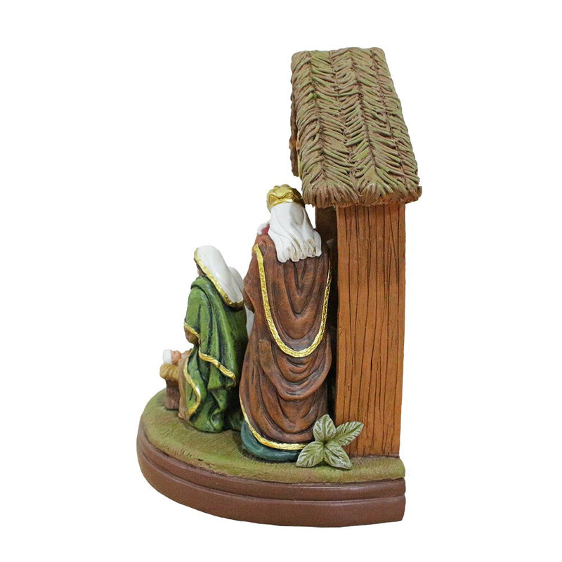 Radiant Nativity Scene Handcrafted Statue Figurine, 7" Birth of Jesus Christian Home Decoration