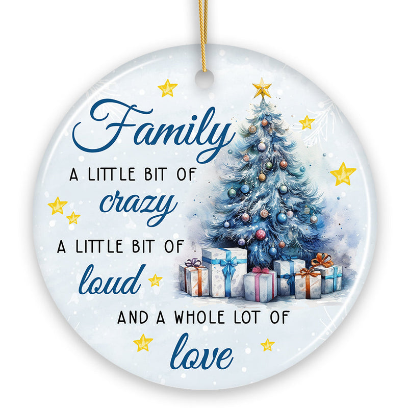 Amusing Family Quote Ornament, Charming Blue Christmas Appreciation Gift and Tree Decor