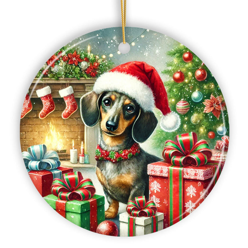 Festive Dachshund Delight Ornament, Joyful Gift and Decor for Christmas Tree