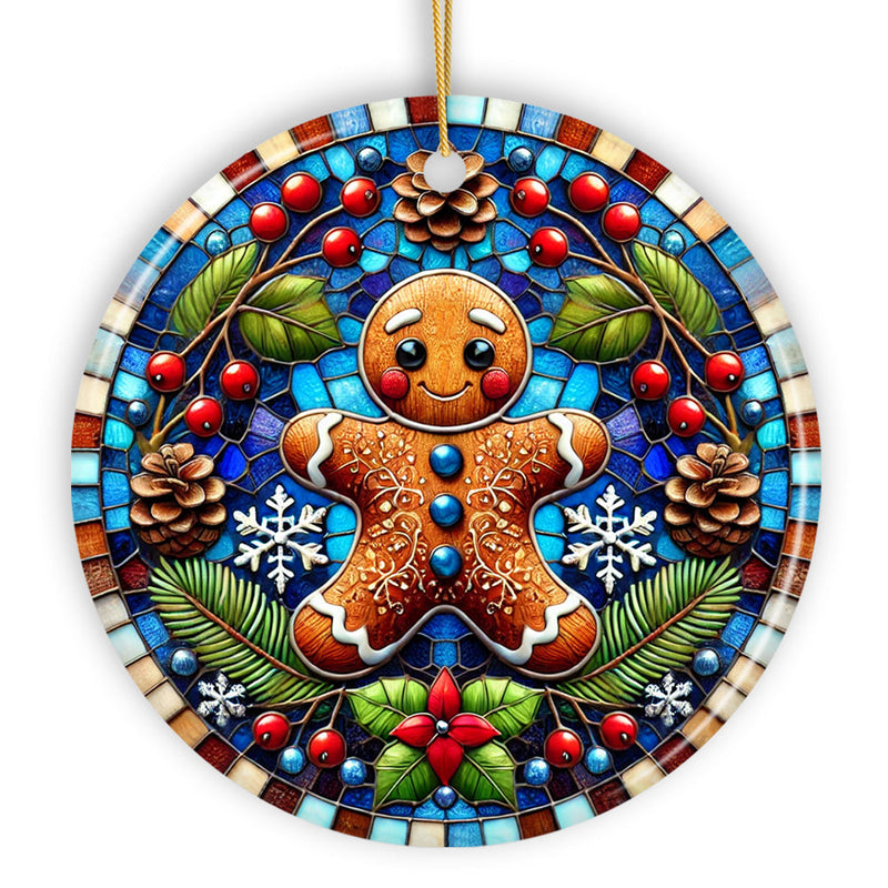 Winter Woodland Gingerbread Man Ornament, Cozy Yuletide Companion for Christmas Decor