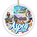 Adventurous Aspen Colorado Ornament, Snow Mountains, Nature Traveler and Skiing Vacation Souvenir