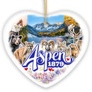 Adventurous Aspen Colorado Ornament, Snow Mountains, Nature Traveler and Skiing Vacation Souvenir