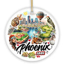 Artistic Phoenix City Handcrafted Ceramic Ornament, Arizona State Souvenir and Tree Decor