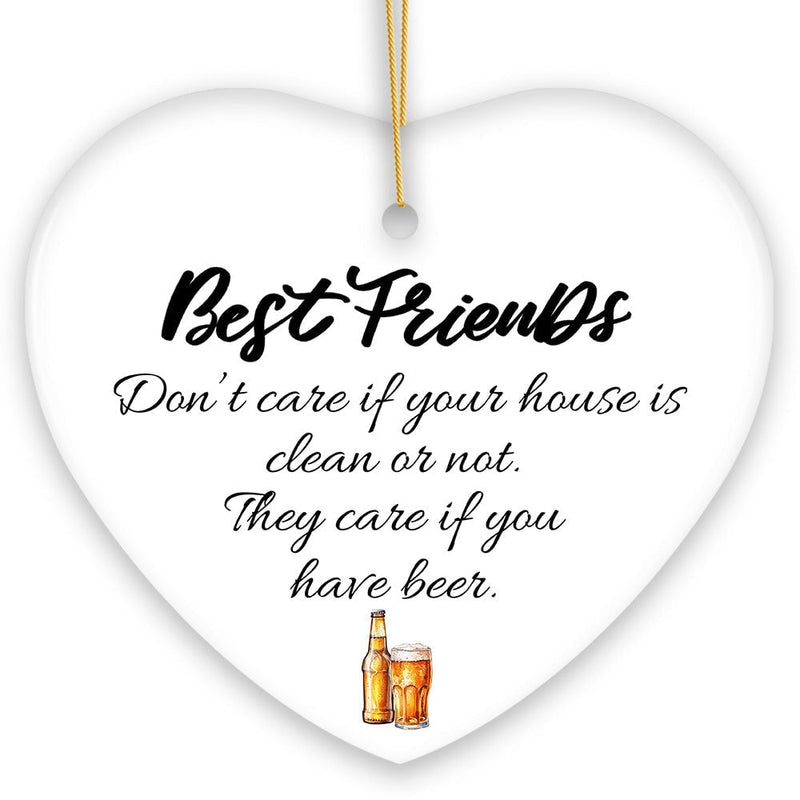 Best Friends Just Want Your Wine or Beer Ornament, Funny Friendship Christmas Gift