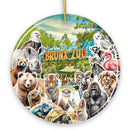 Bronx Zoo Animal Collage Ceramic Ornament, New York City Traveler Souvenir